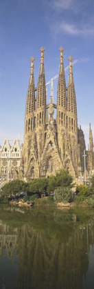 Low Angle View of a Cathedral, Sagrada Familia, Barcelona, Spain