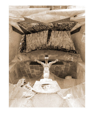 The Crucifixion and the Veil of Veronica. Antoni Gaudi, Sagrada Familia, Barcelona, Spain