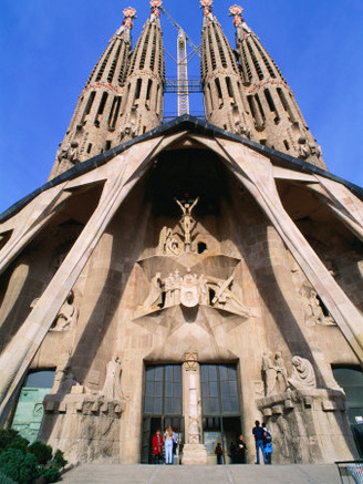 Main Entrance to La Sagrada Familia, Barcelona, Spain