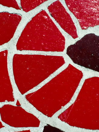 Tile Detail from Antonio Gaudi's Guell Park, Barcelona, Catalonia, Spain