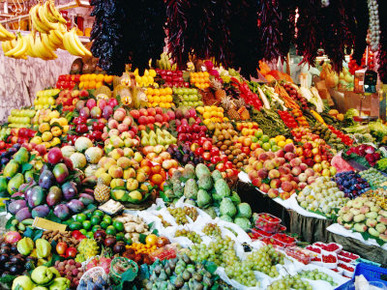 Stall at La Boqueria Market, Barcelona, Spain