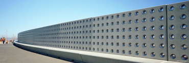 Stone Wall along Ring Road, the Forum, Barcelona, Spain
