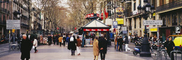 Tourists in a Street, Barcelona, Spain