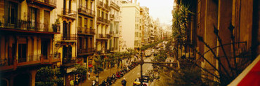 Buildings in a Row, Catalonia, Barcelona, Spain