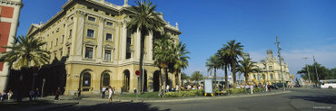 Facade of a Building, Placa Portal de la Pau, Barcelona, Catalonia, Spain