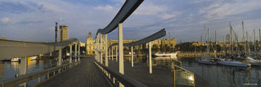 Footbridge Across the Sea, Rambla de Mar, Port Vell, Barcelona, Catalonia, Spain