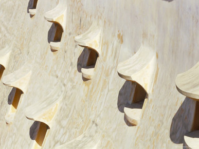 View of Gaudi's Casa Mila Modernist Roof, La Pedrera, Barcelona, Catalonia, Spain